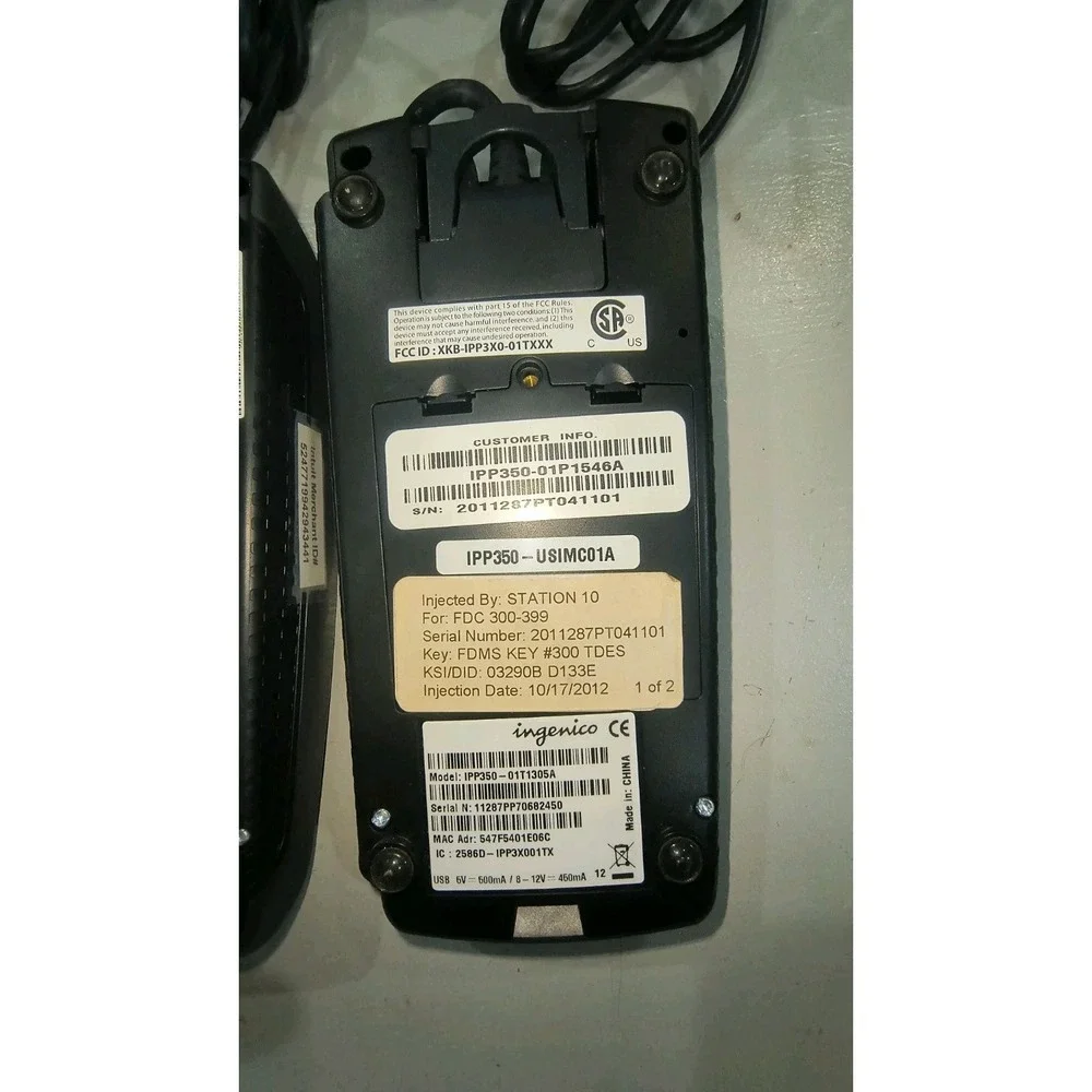 Ingenico iPP350-01T1305A Credit Card Reader Terminal POS Lot 2 Bundle